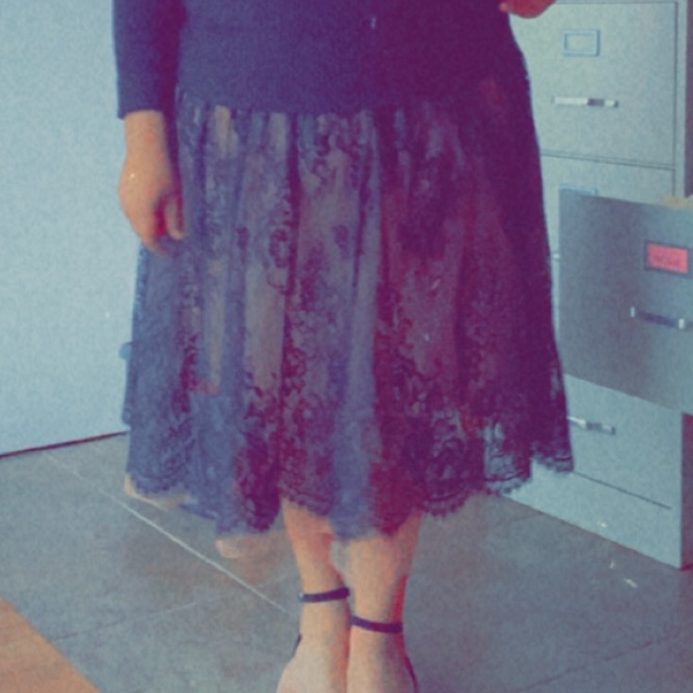 Lace with pink skirt